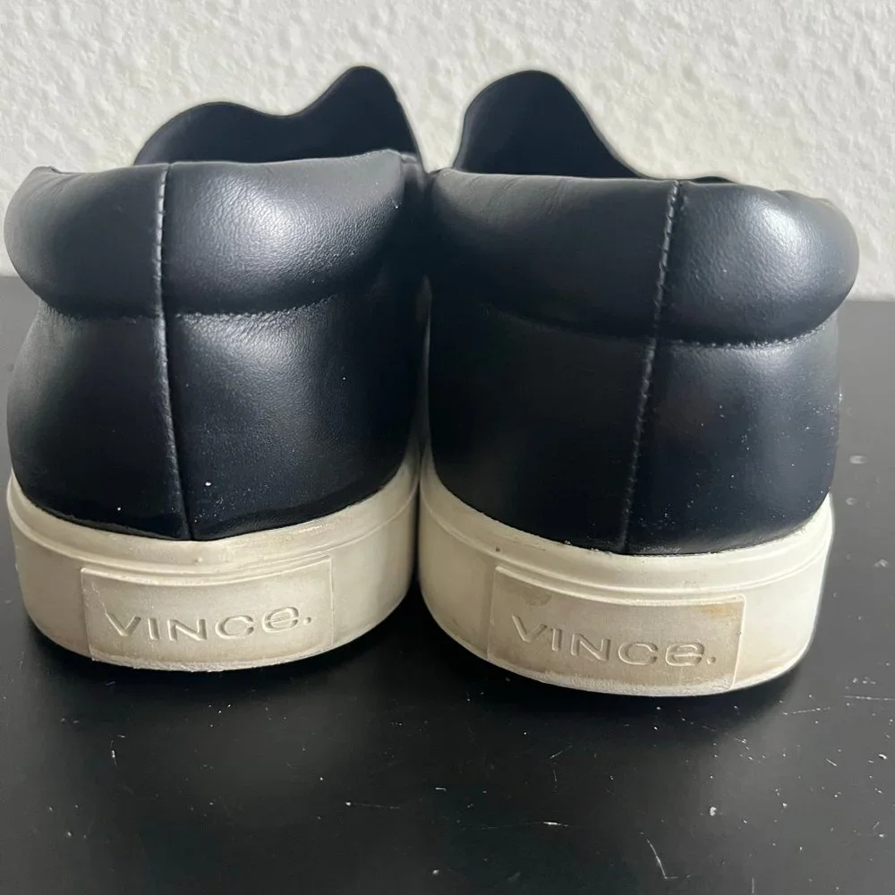 Vince Women's Fairfax Slip-On Black and White Sneakers Size 9.5